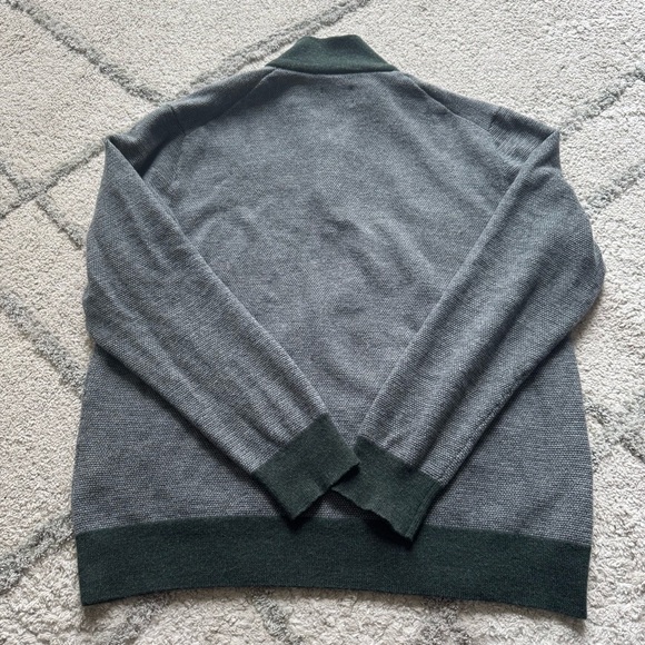 Untuckit Sweater Belguardo Merino Wool 1/4 Zip Knit Pullover gray large - Picture 4 of 8